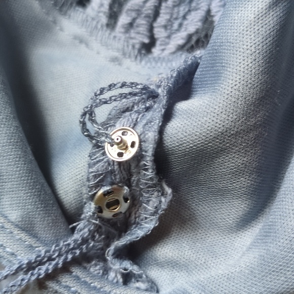 EUC... Adrianna Papell Ruched Blue Lace Sheath Dress Size 4 - Picture 10 of 11